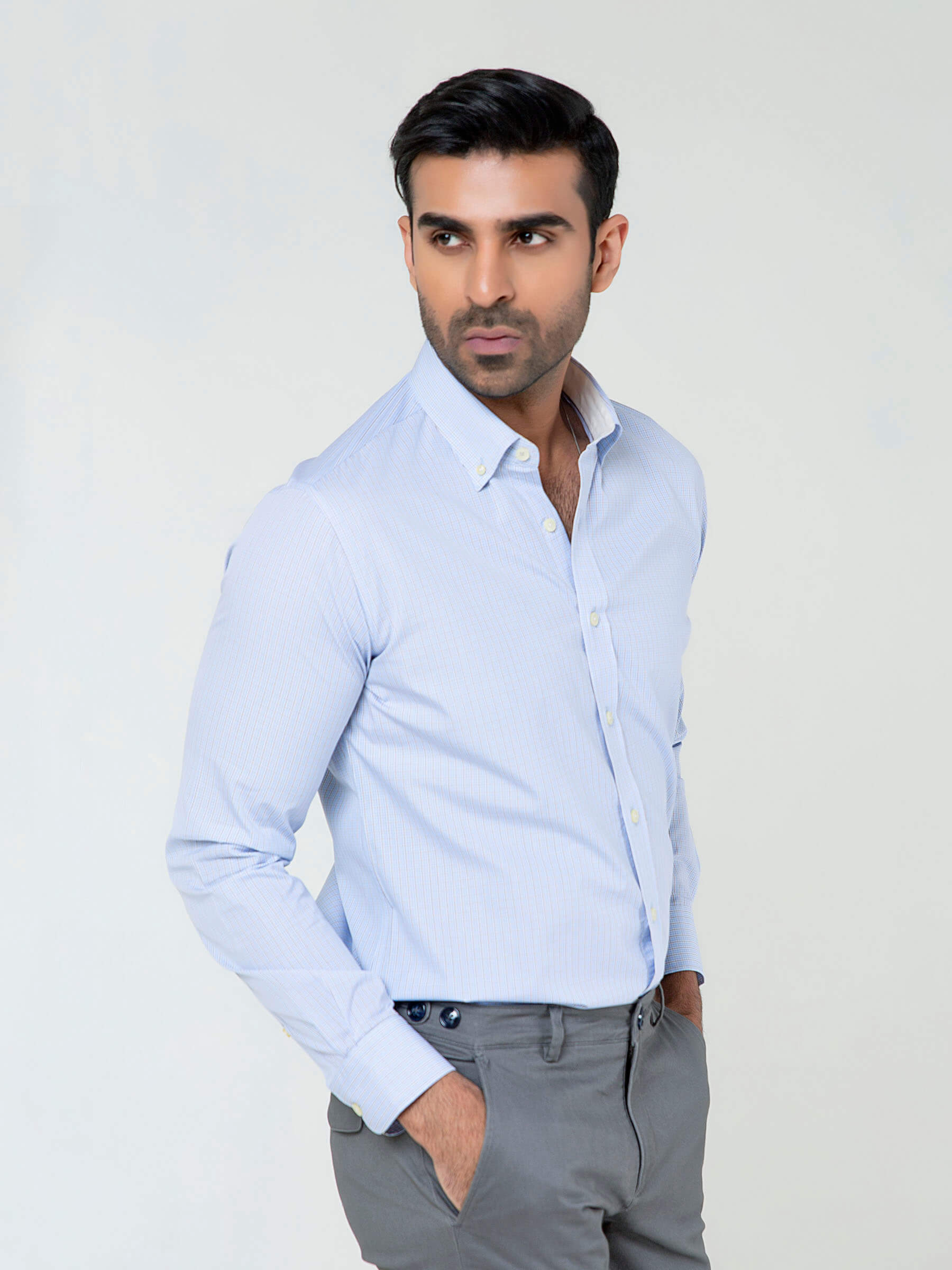 Classic Sky Blue Gingham Buttown Down Shirt