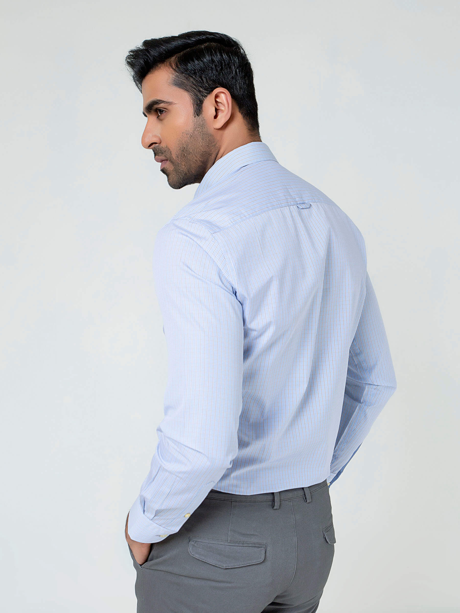 Classic Sky Blue Gingham Buttown Down Shirt