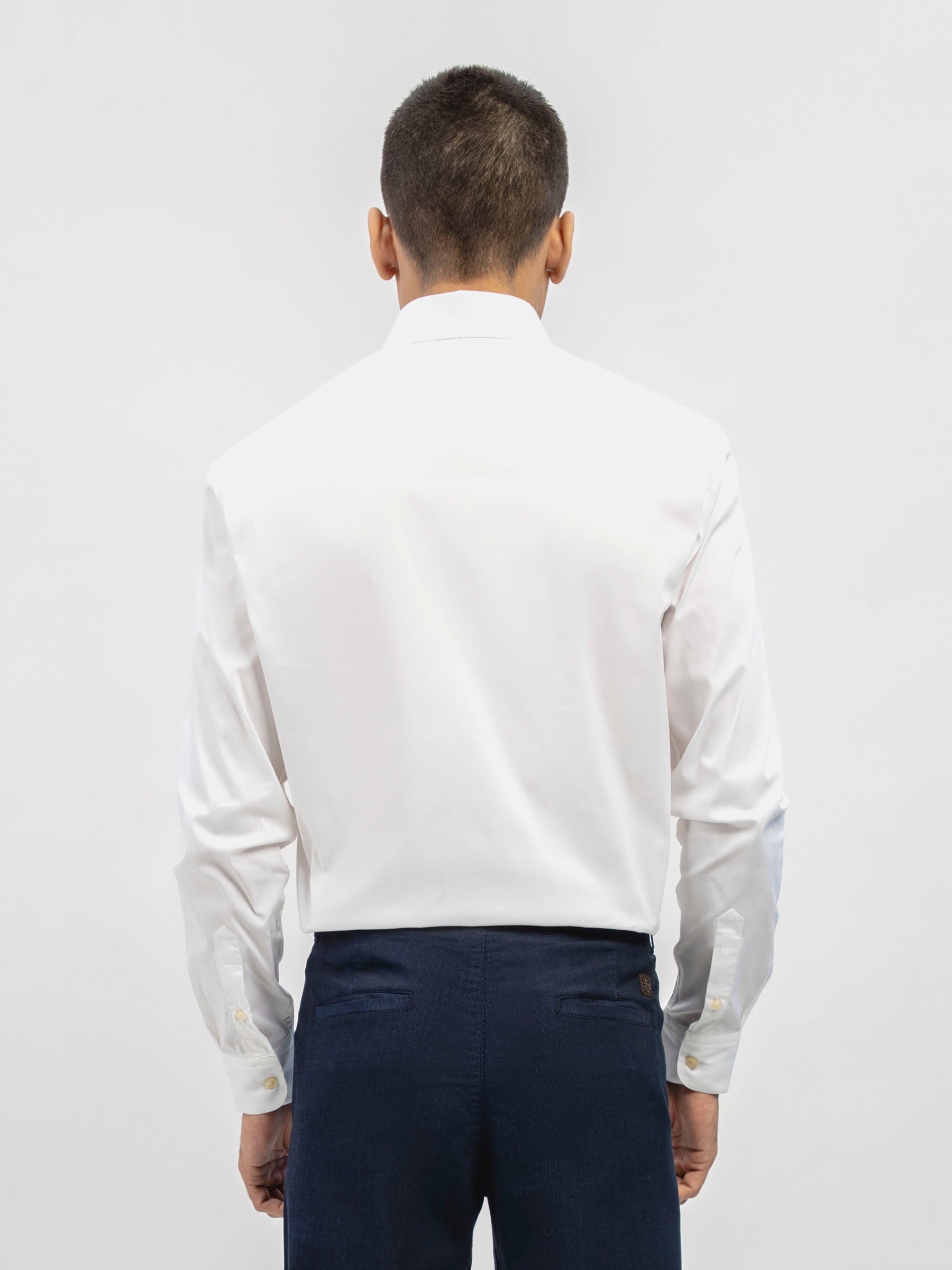Classic White Satin Formal Shirt