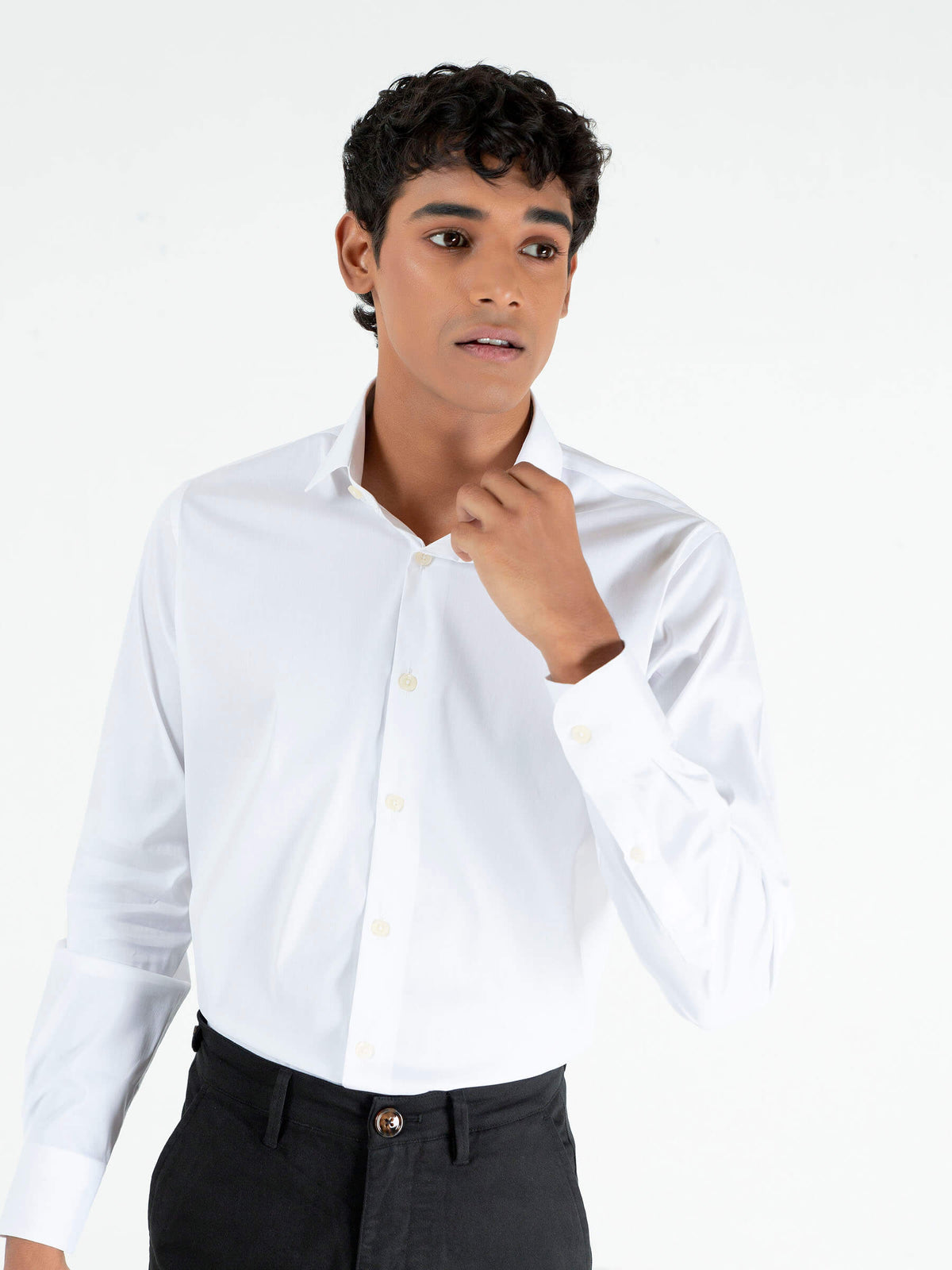 Classic White Satin Shirt