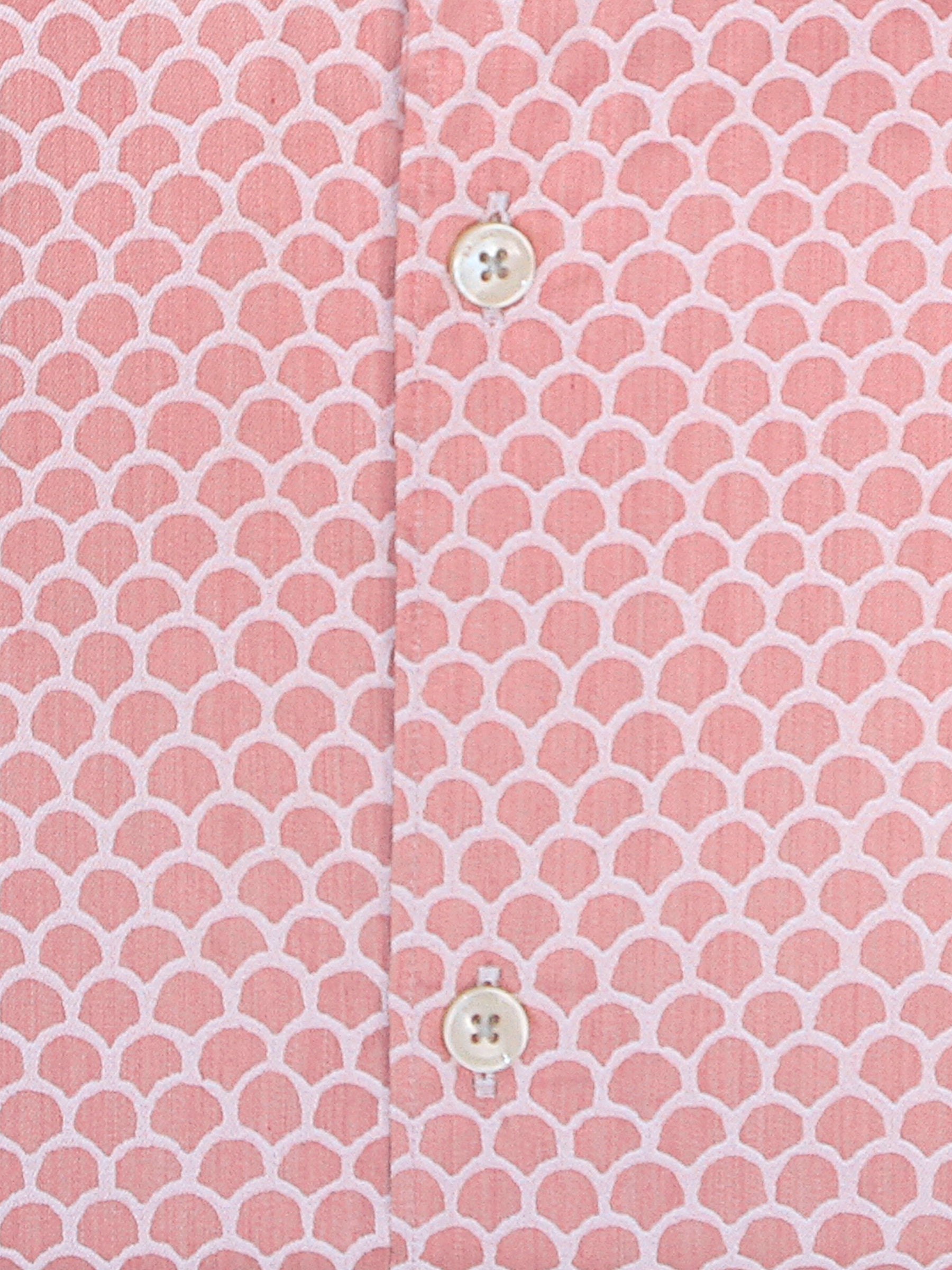 Coral Pink Printed Half Sleeve Shirt