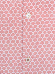 Coral Pink Printed Half Sleeve Shirt