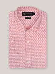 Coral Pink Printed Half Sleeve Shirt
