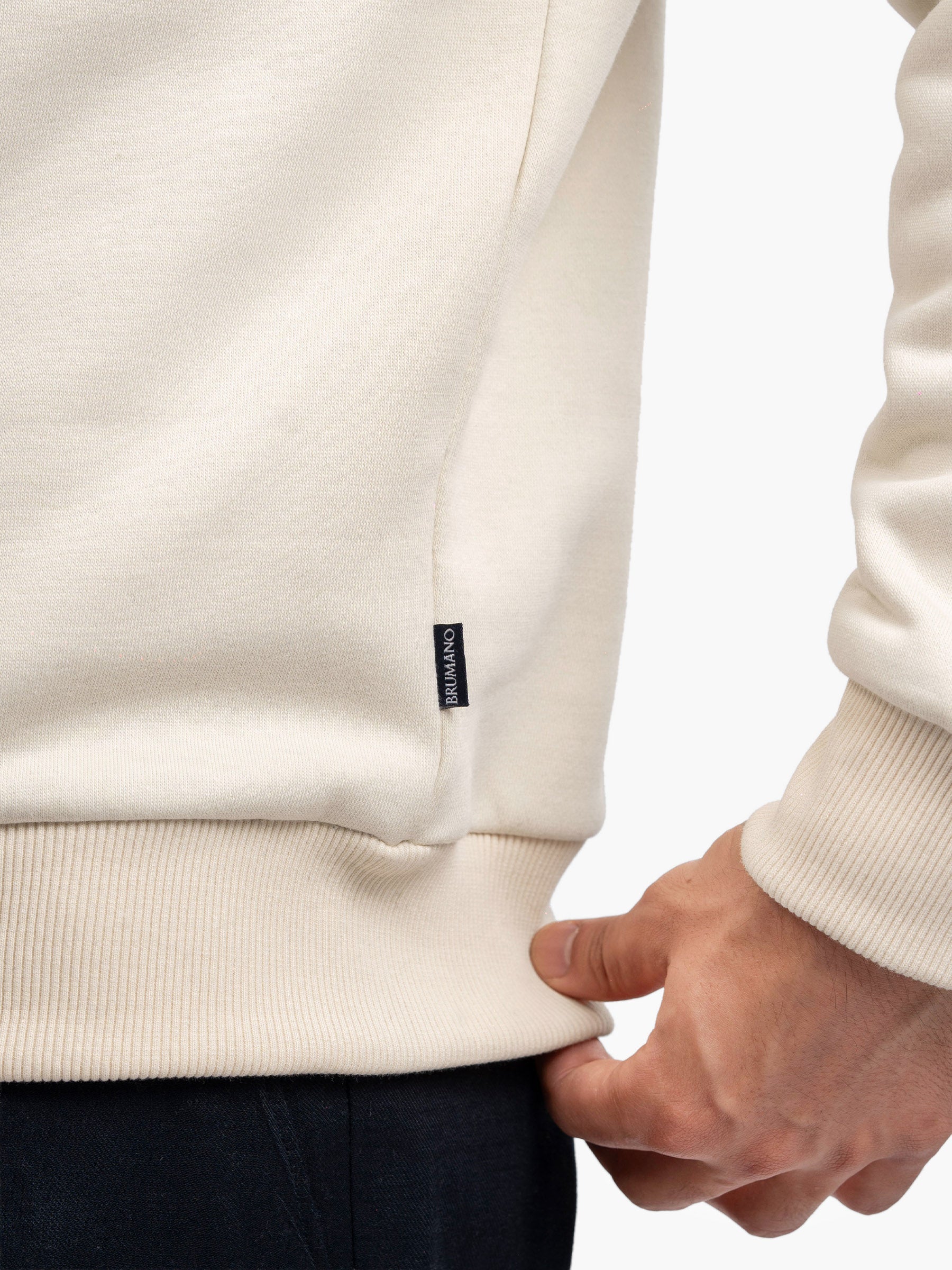 Cream Fleece Mock Neck Quarter Zipper