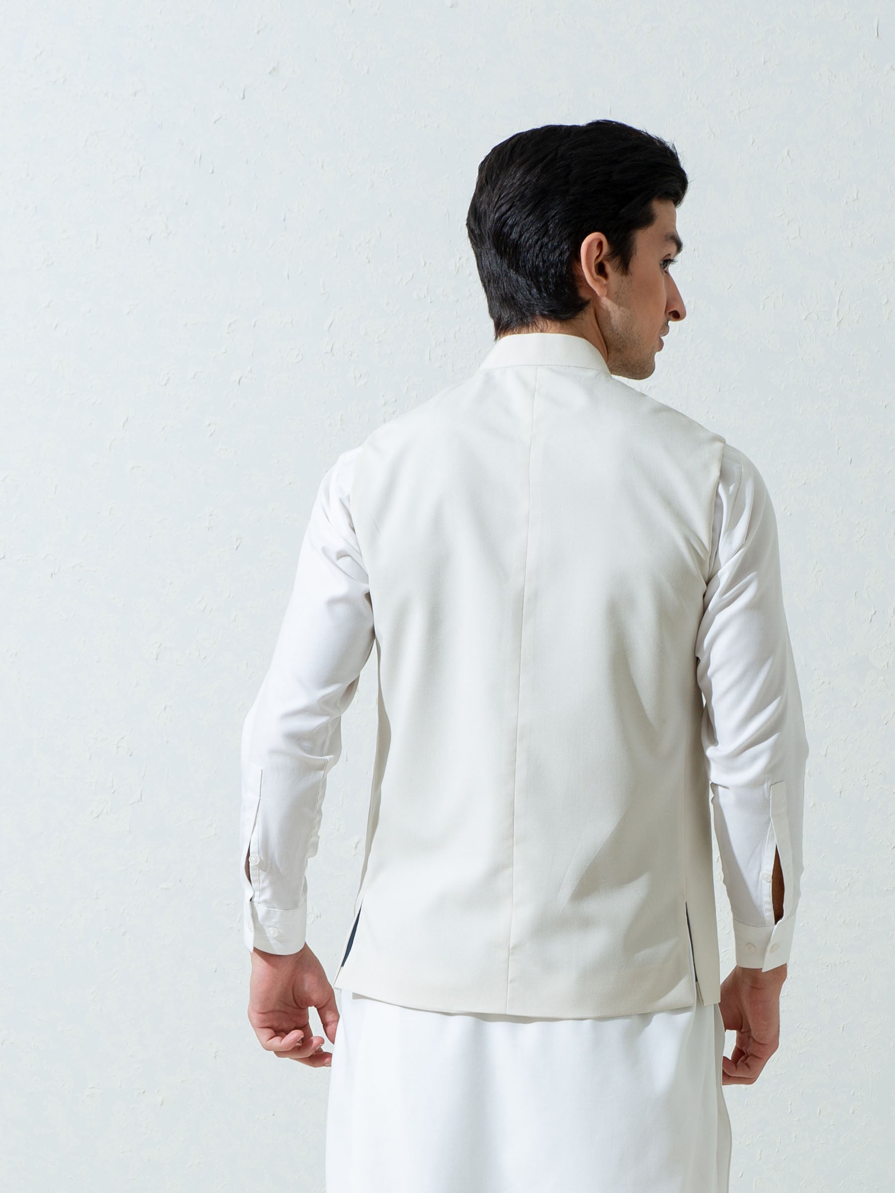 Cream Formal Twill Waistcoat