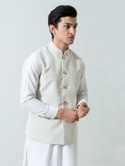 Cream Formal Twill Waistcoat