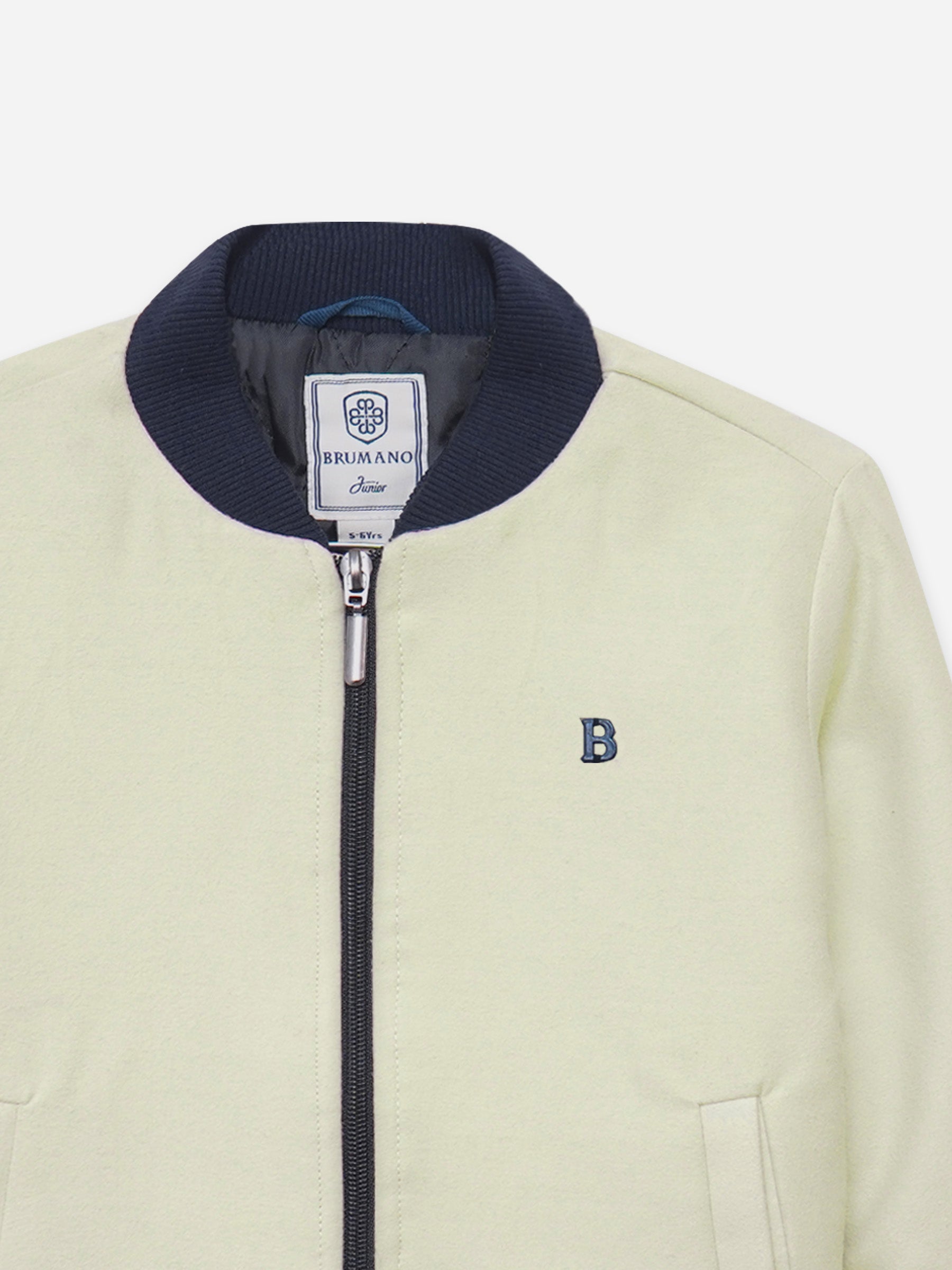 Cream Moleskin Quilted Bomber Jacket - Junior