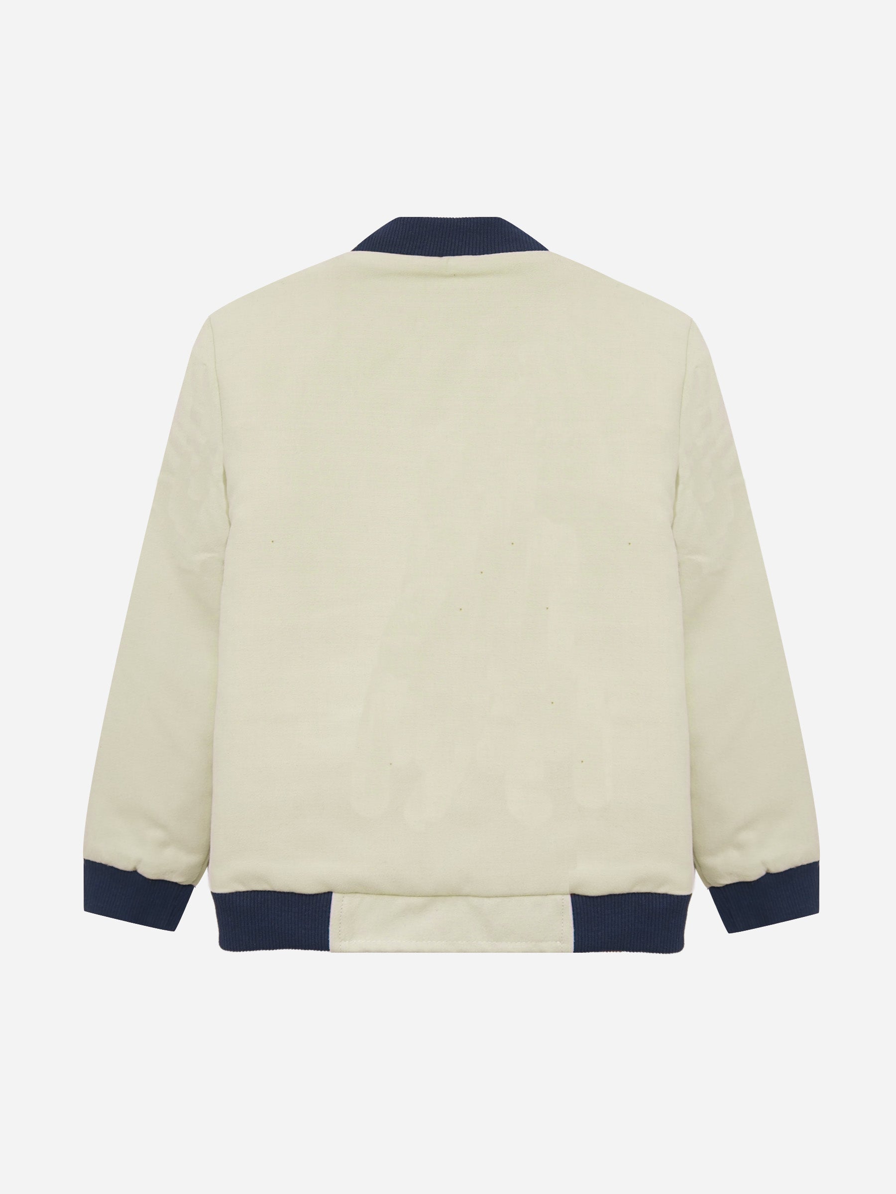 Cream Moleskin Quilted Bomber Jacket - Junior