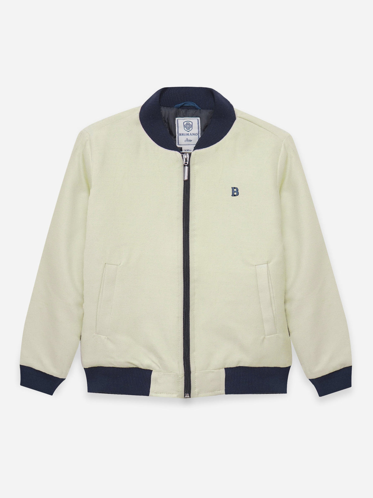 Cream Moleskin Quilted Bomber Jacket - Junior