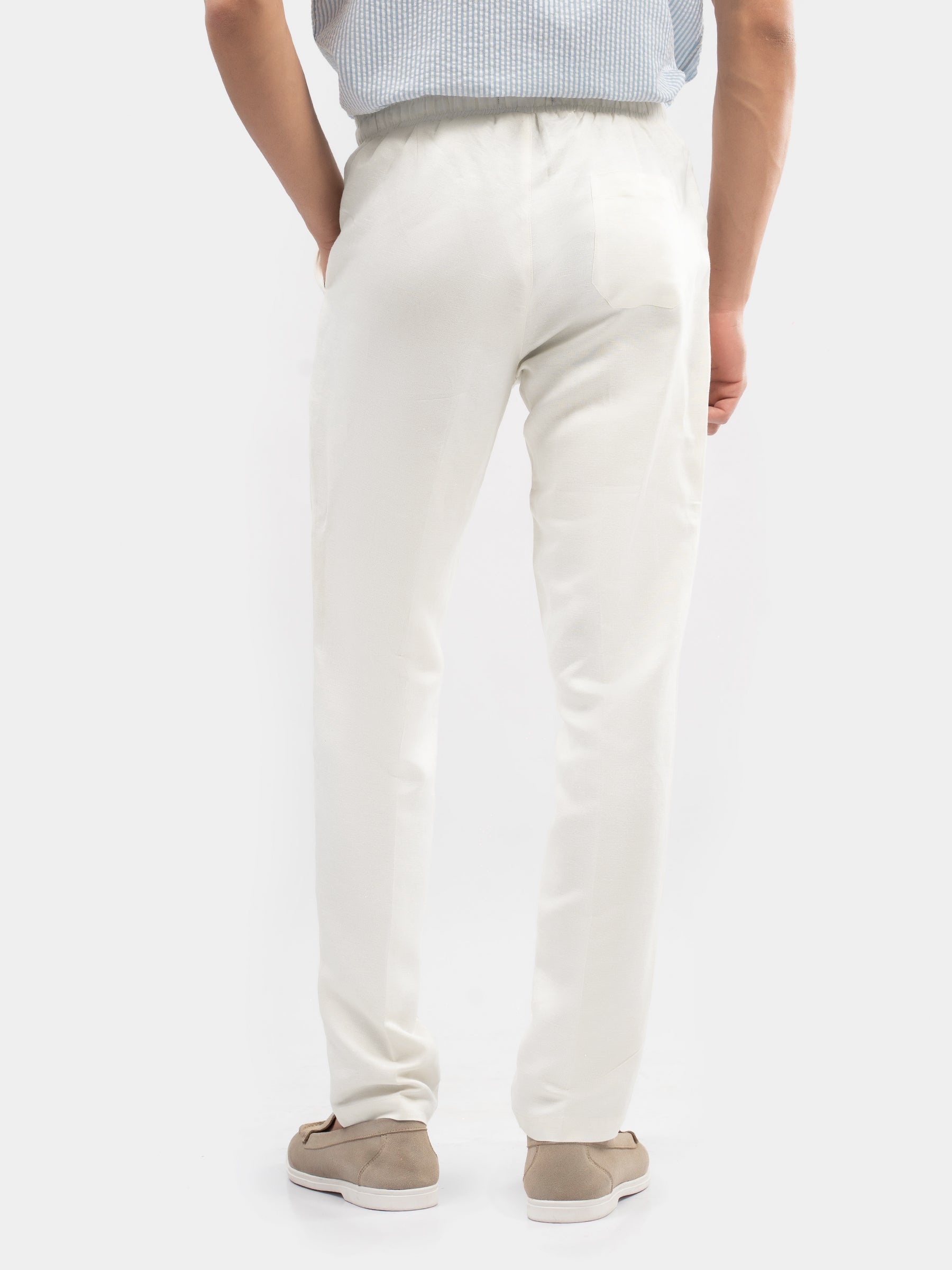 Cream Linen Blended Casual Pajama