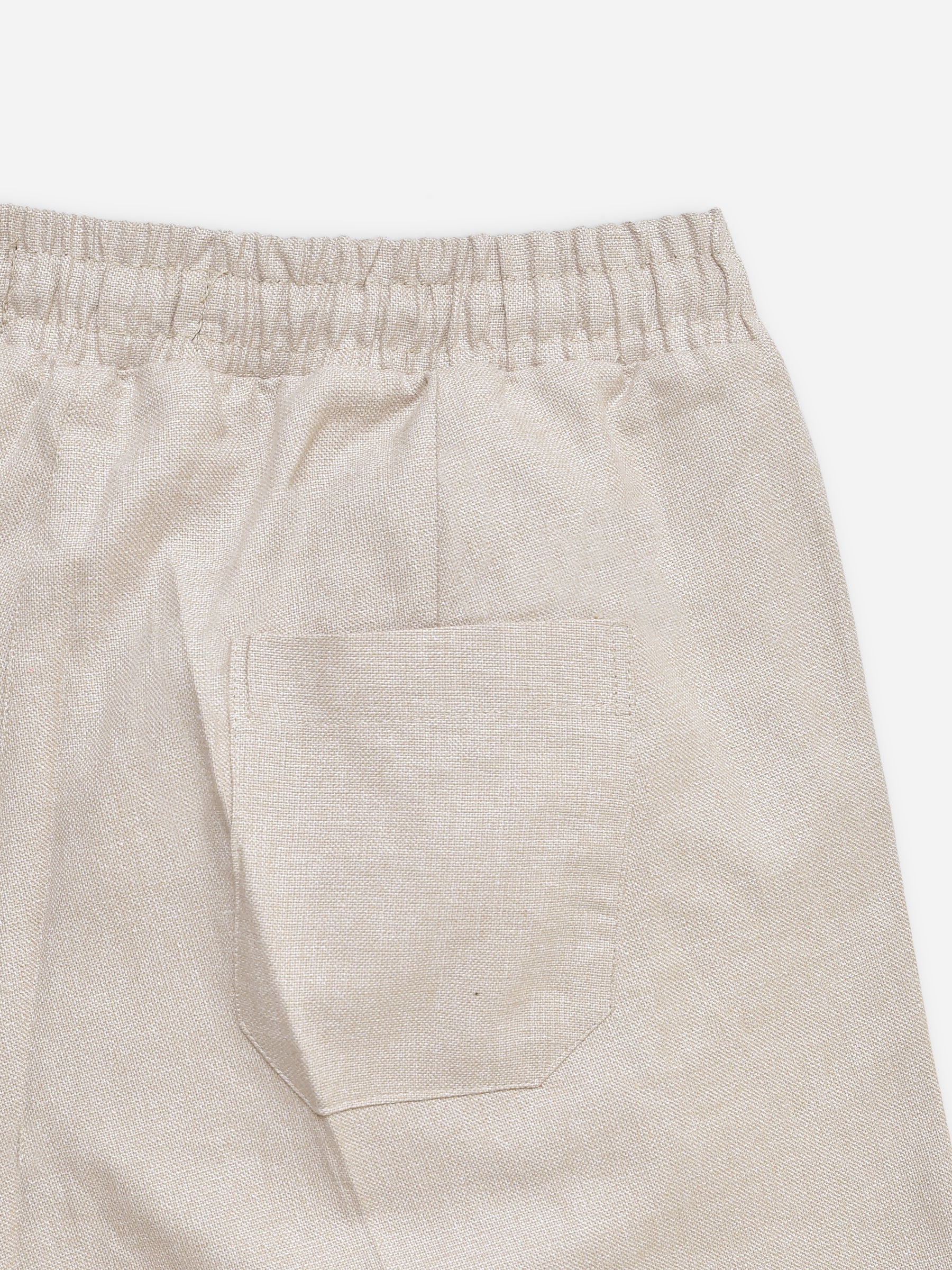 Cream Linen Blended Pajama Trouser