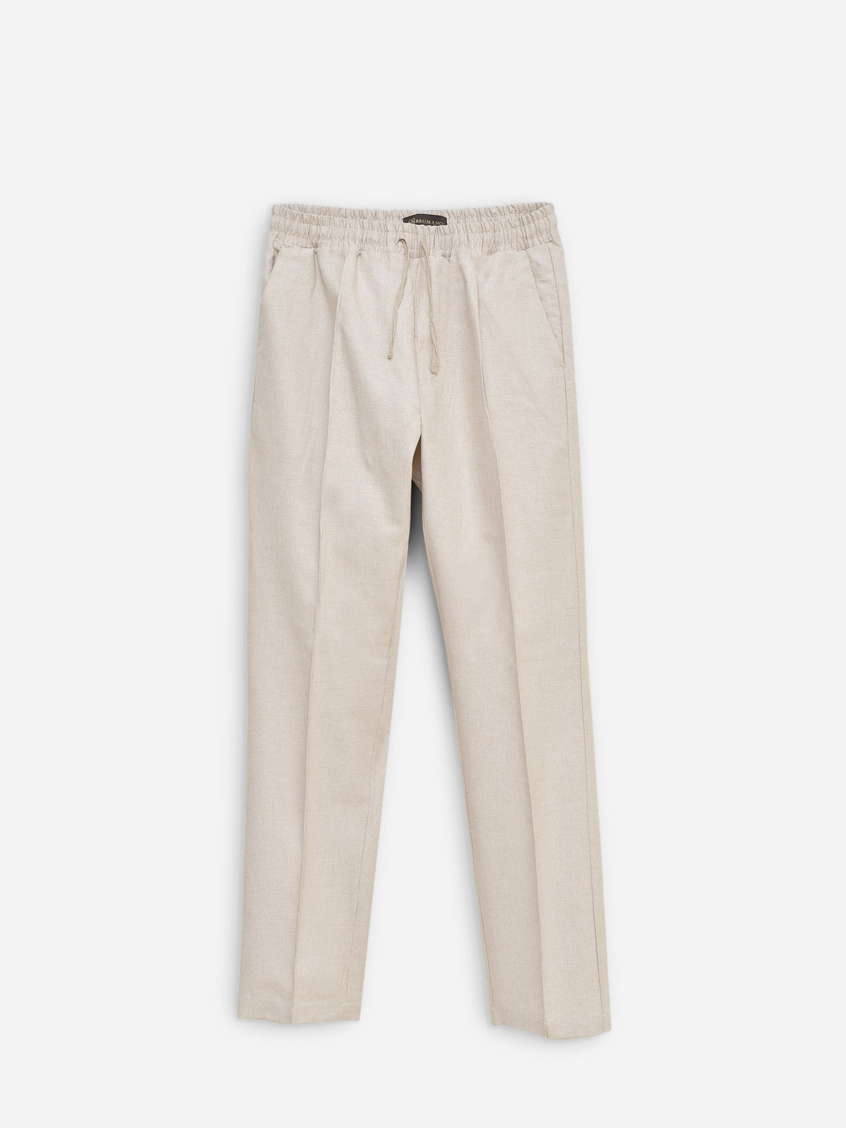 Cream Linen Blended Pajama Trouser