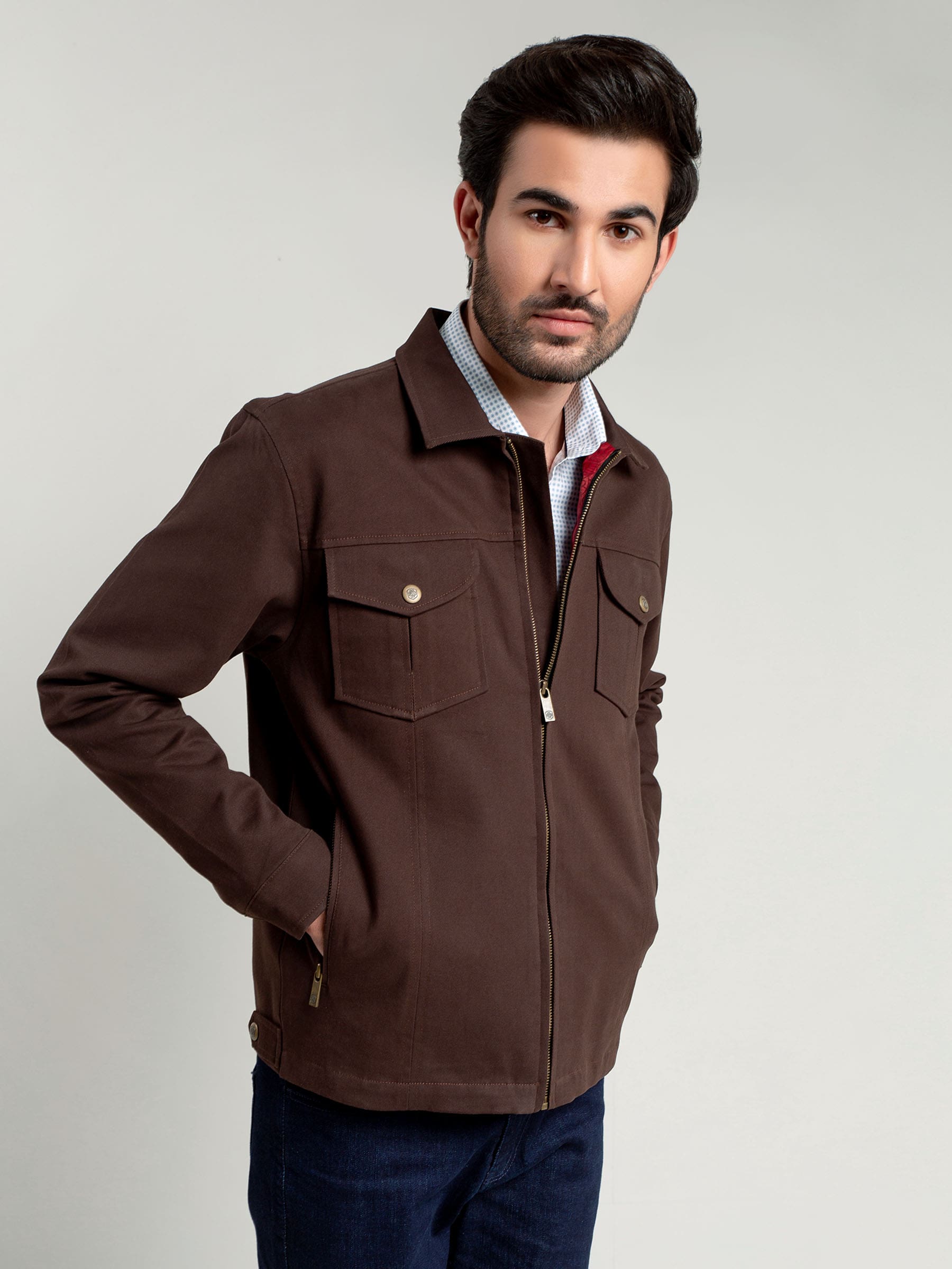 Dark Brown Casual Jacket