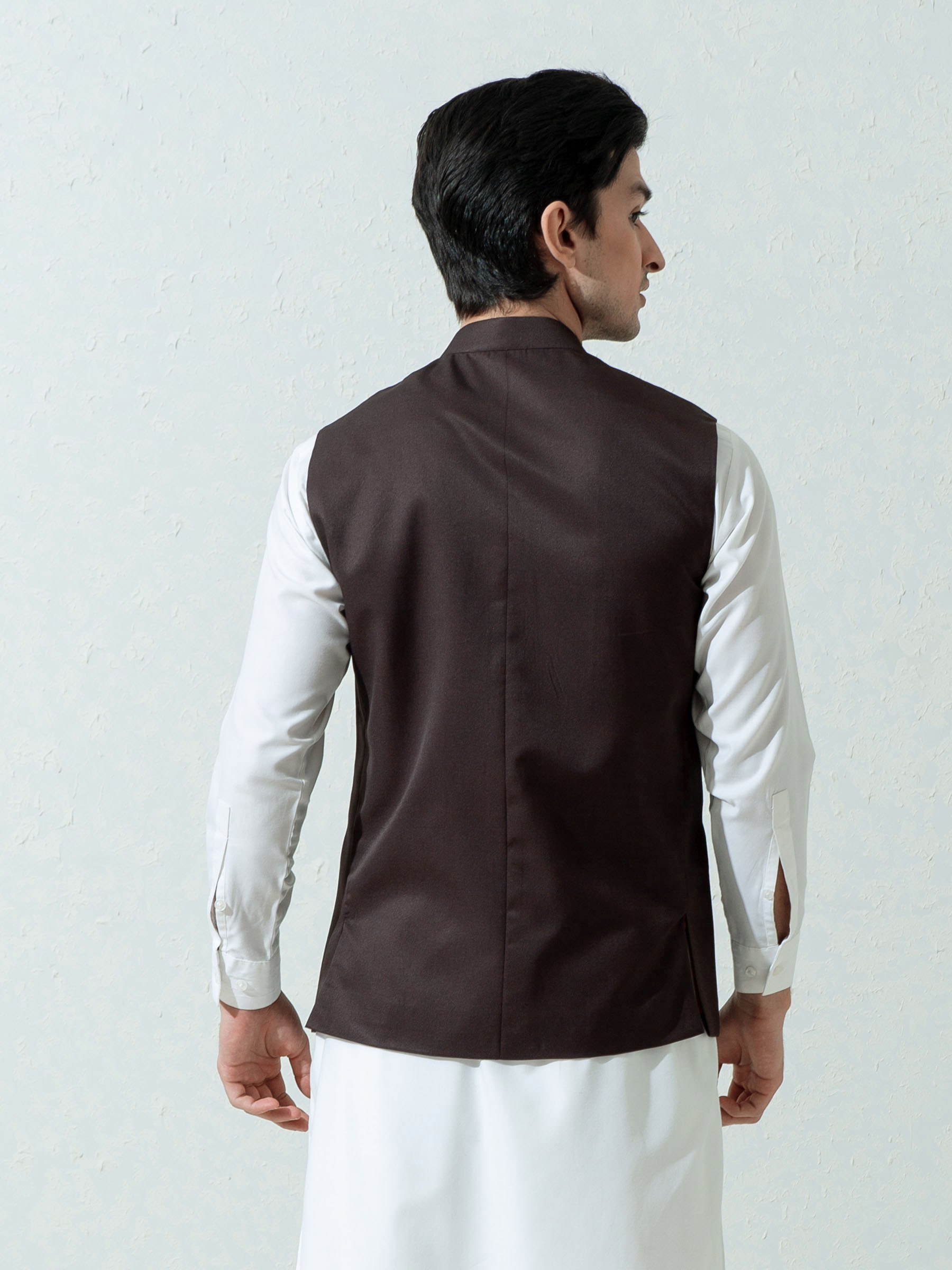 Dark Brown Formal Twill Waistcoat
