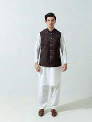 Dark Brown Formal Twill Waistcoat