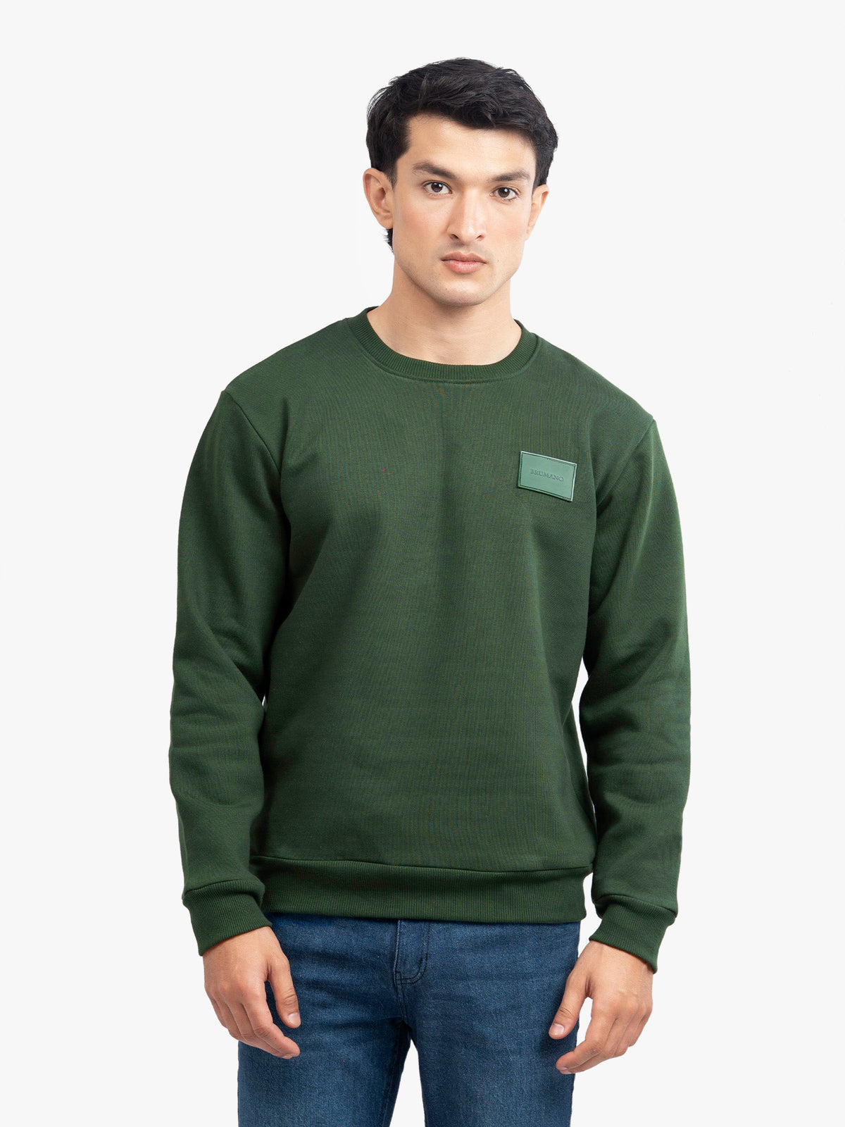 Dark Green Heavy Crew Neck Sweatshirt