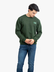 Dark Green Heavy Crew Neck Sweatshirt