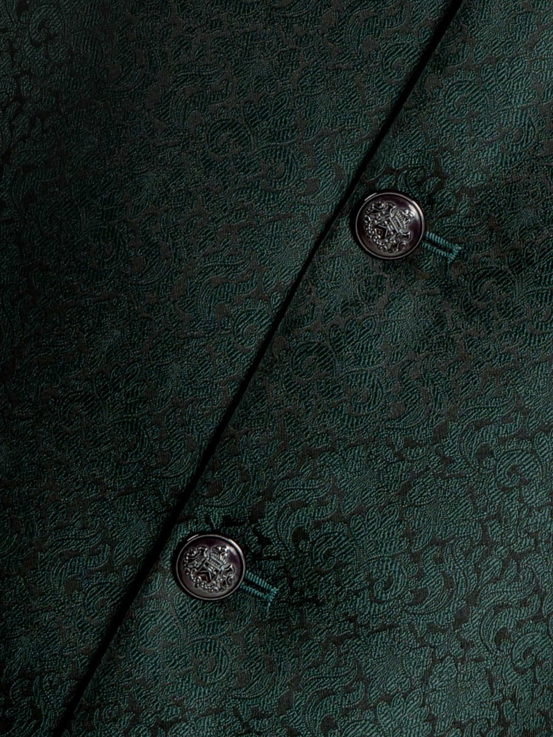 Dark Green Jacquard Waistcoat
