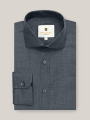 Dark Grey Melange Formal Shirt