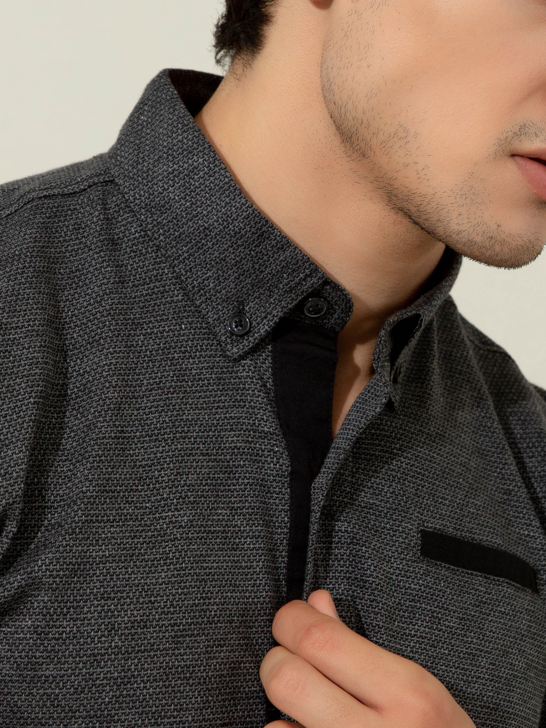 Dark Grey Mercerized Polo Shirt
