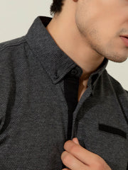 Dark Grey Mercerized Polo Shirt
