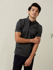 Dark Grey Mercerized Polo Shirt