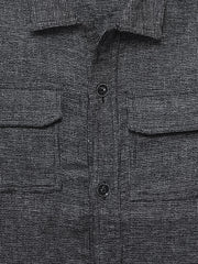 Dark Grey Structured Over-Shirt With Front Flap Pockets