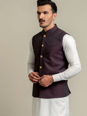 Dark Maroon Melange Waistcoat