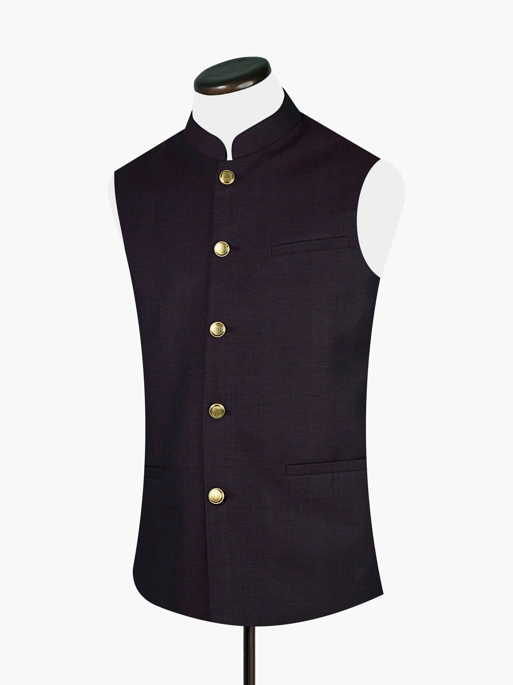 Dark Maroon Melange Waistcoat