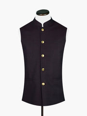 Dark Maroon Melange Waistcoat