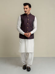 Dark Maroon Melange Waistcoat
