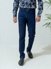 Dark Washed Navy Blue Slim Fit Jeans