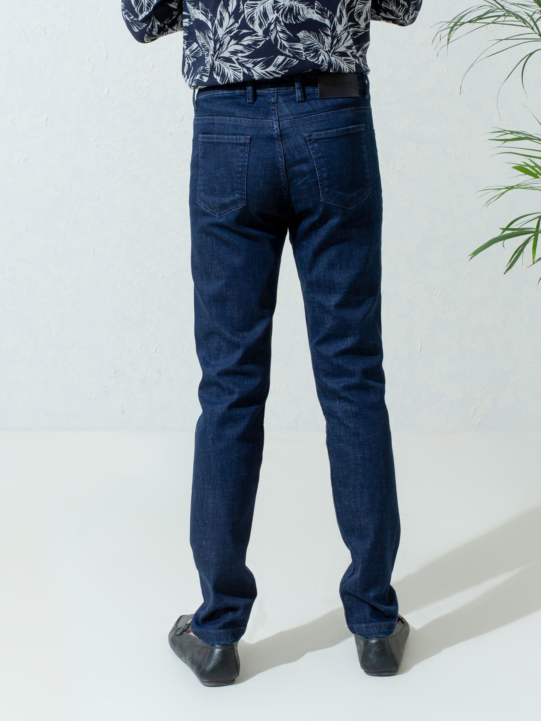 Dark Washed Navy Blue Slim Fit Jeans