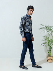 Dark Washed Navy Blue Slim Fit Jeans