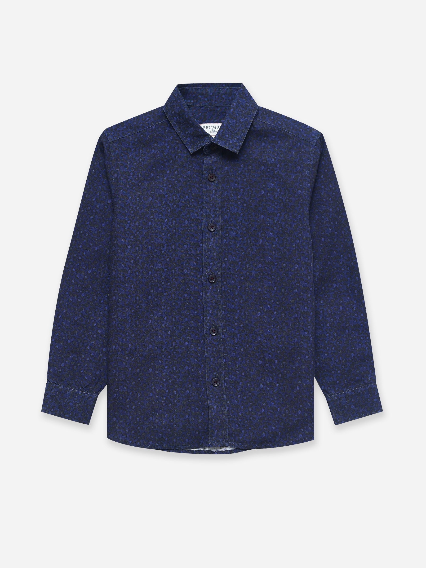Dark Blue Printed Long Sleeve Shirt - Junior