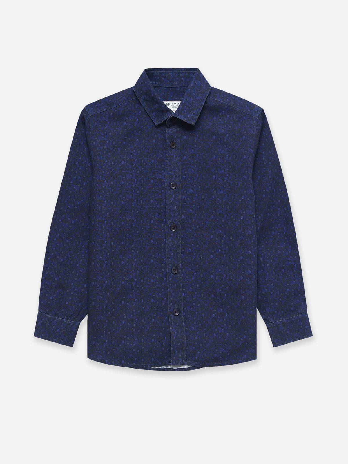 Dark Blue Printed Long Sleeve Shirt - Junior