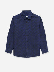 Dark Blue Printed Long Sleeve Shirt - Junior