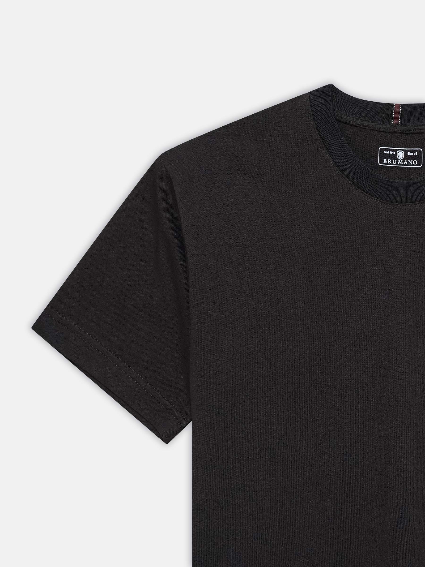 Dark Brown Regular Fit Crew Neck T-Shirt