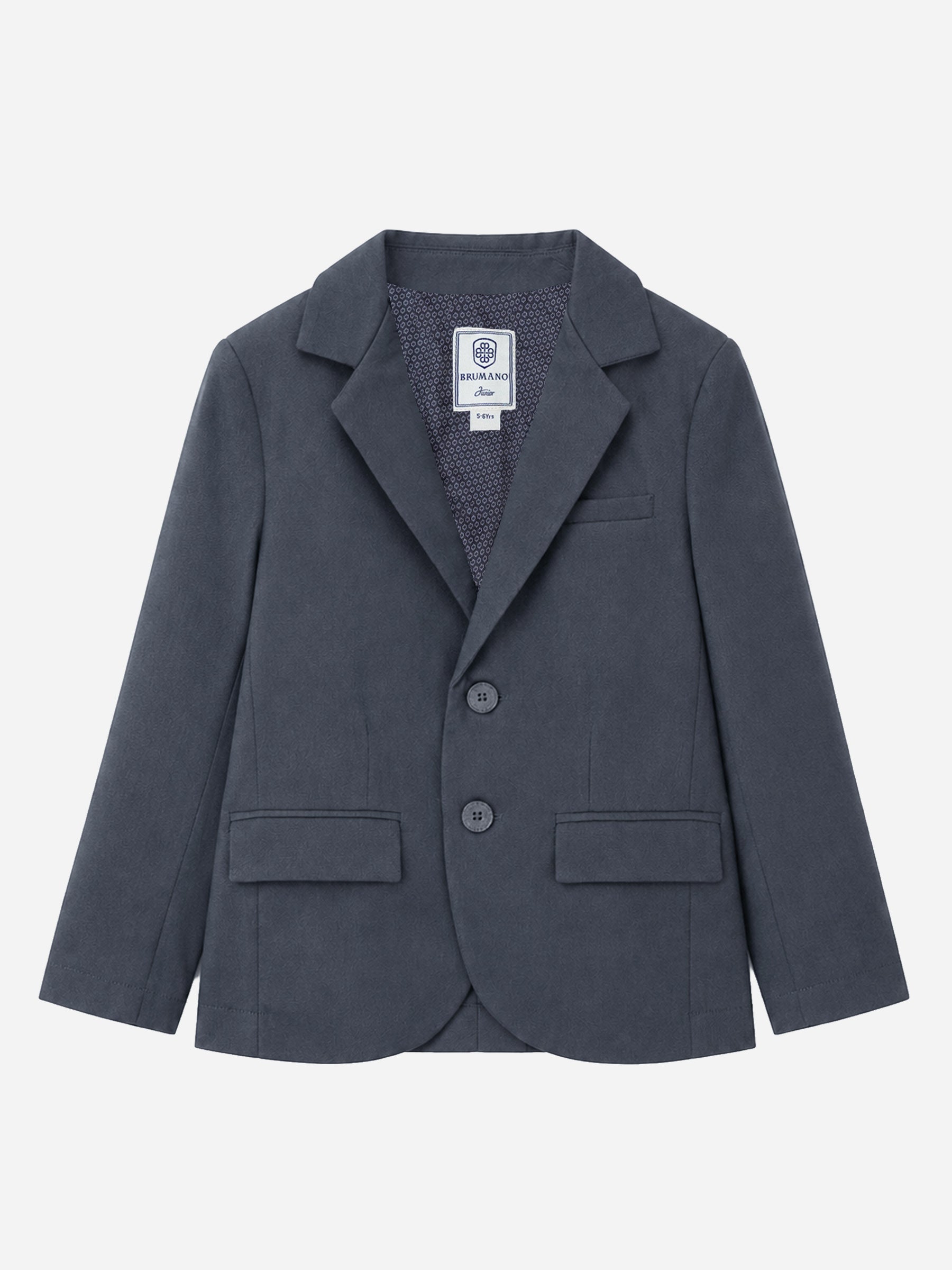 Dark Grey Kids Casual Blazer
