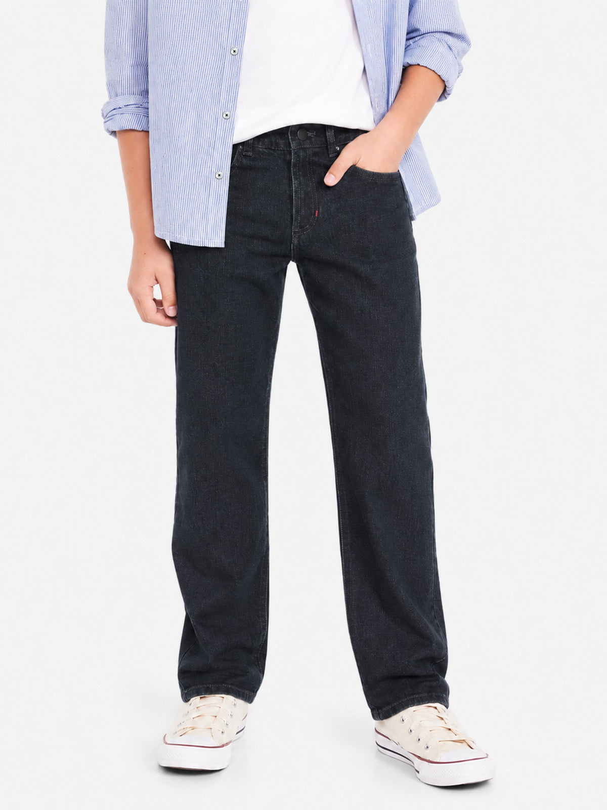 Dark Grey Straight Fit Casual Denim - Junior