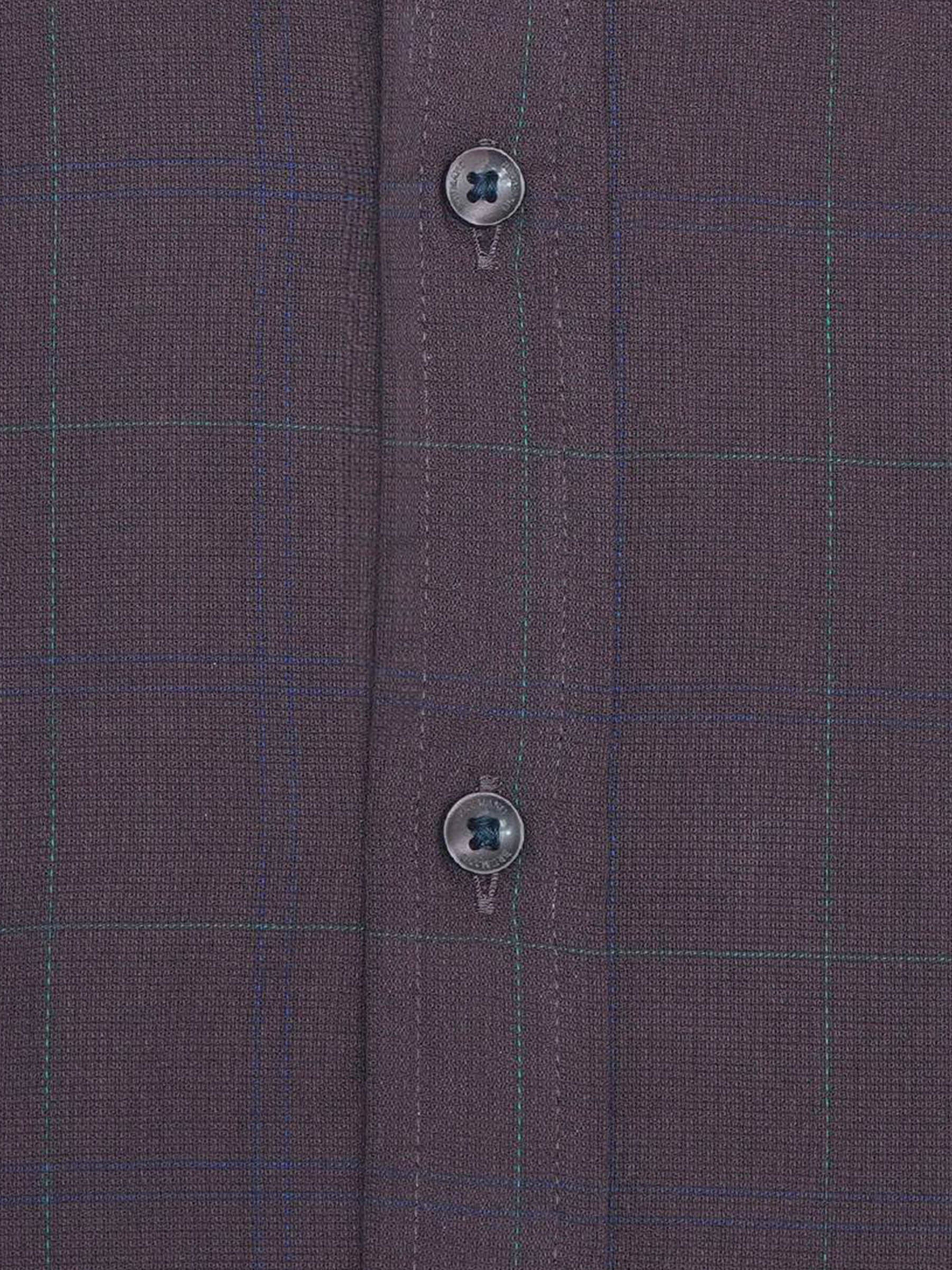 Dark Purple Structured Checkered Shirt