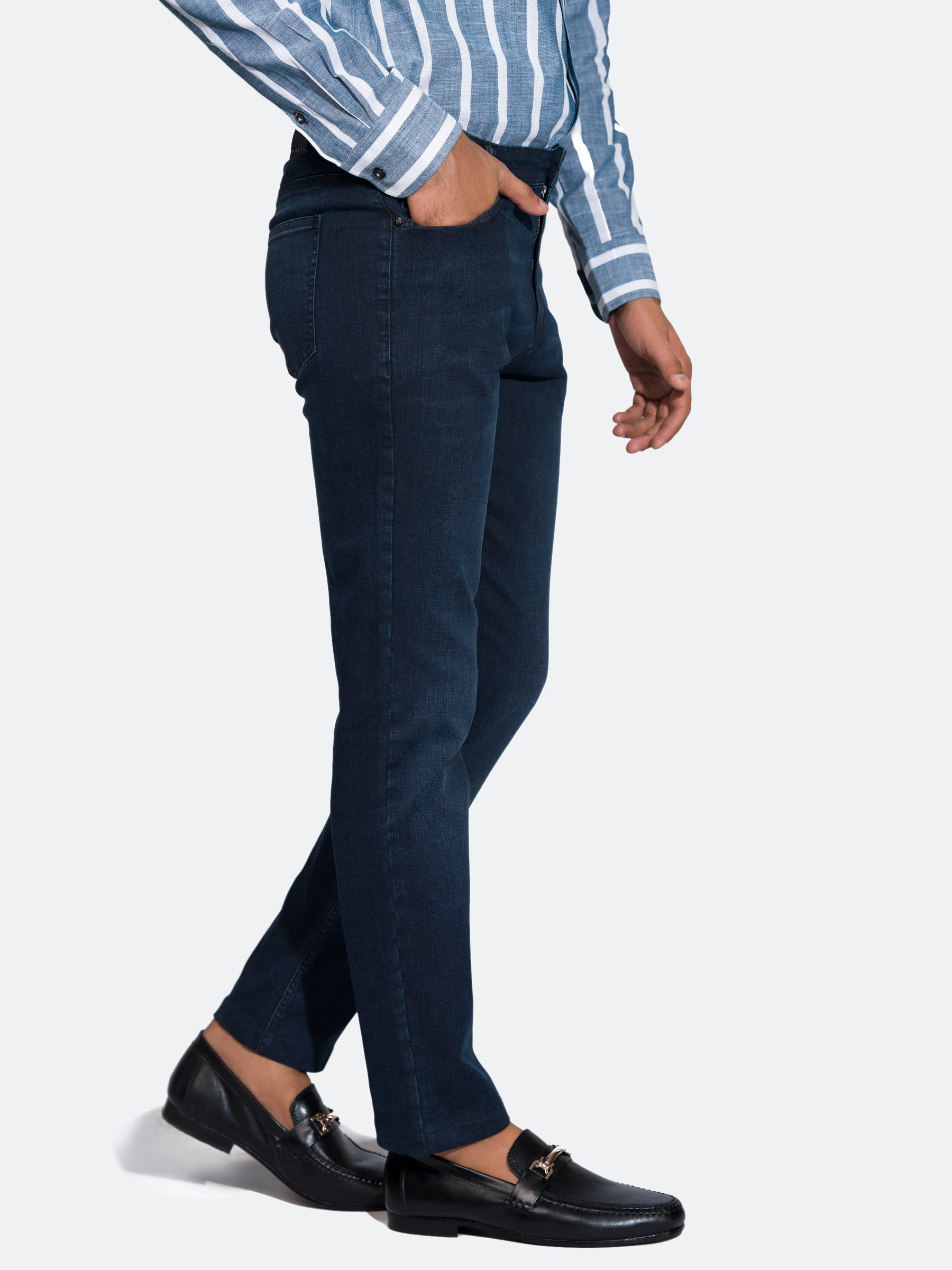 Dark Blue Slimfit Micro Modal Jeans