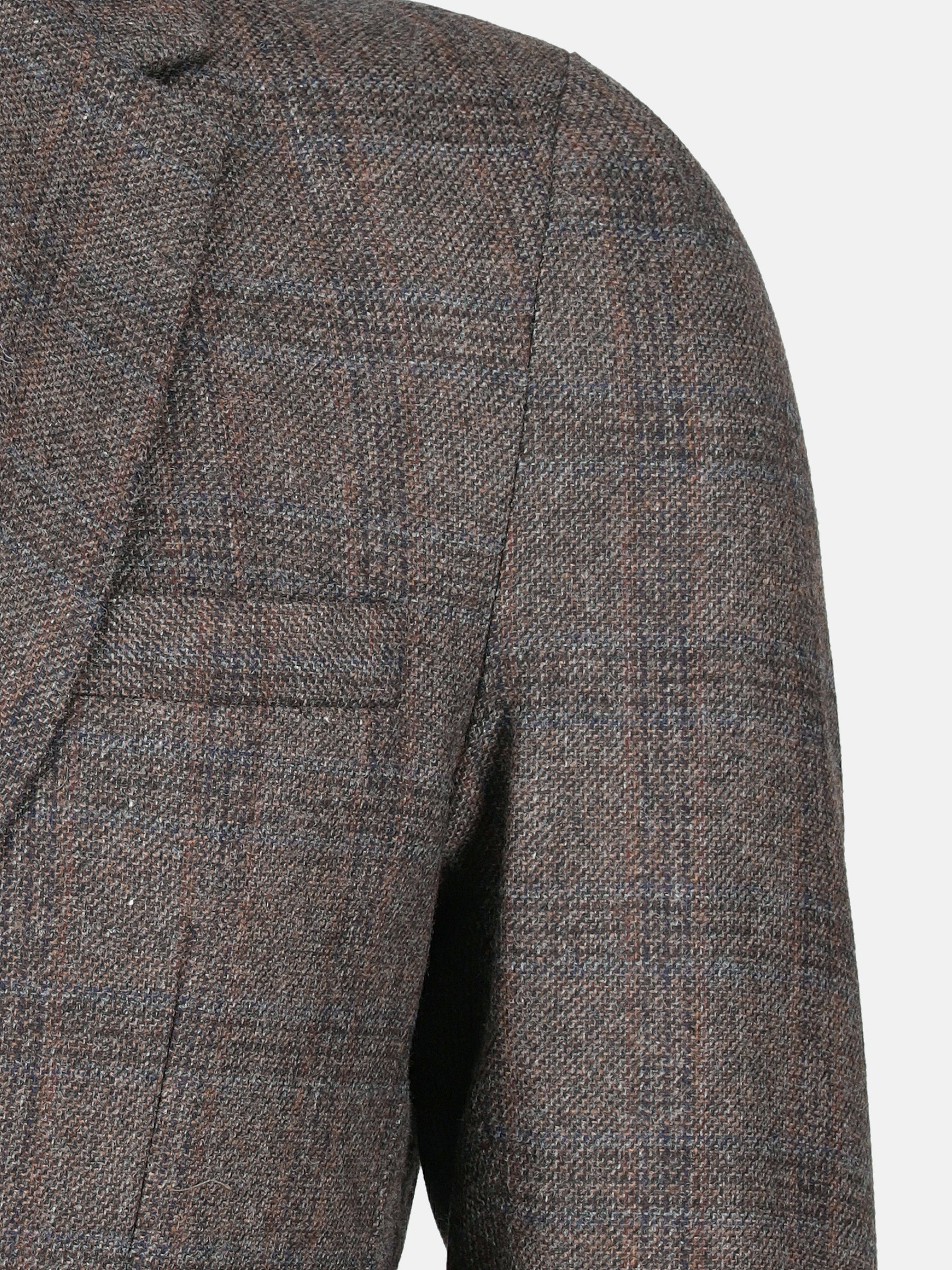 Dark Brown Checkered Wool Cashmere Blazer - Sartoria