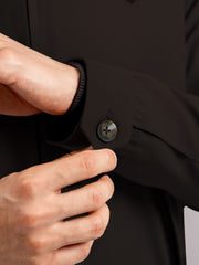 Dark Brown Harrington Jacket With Collar