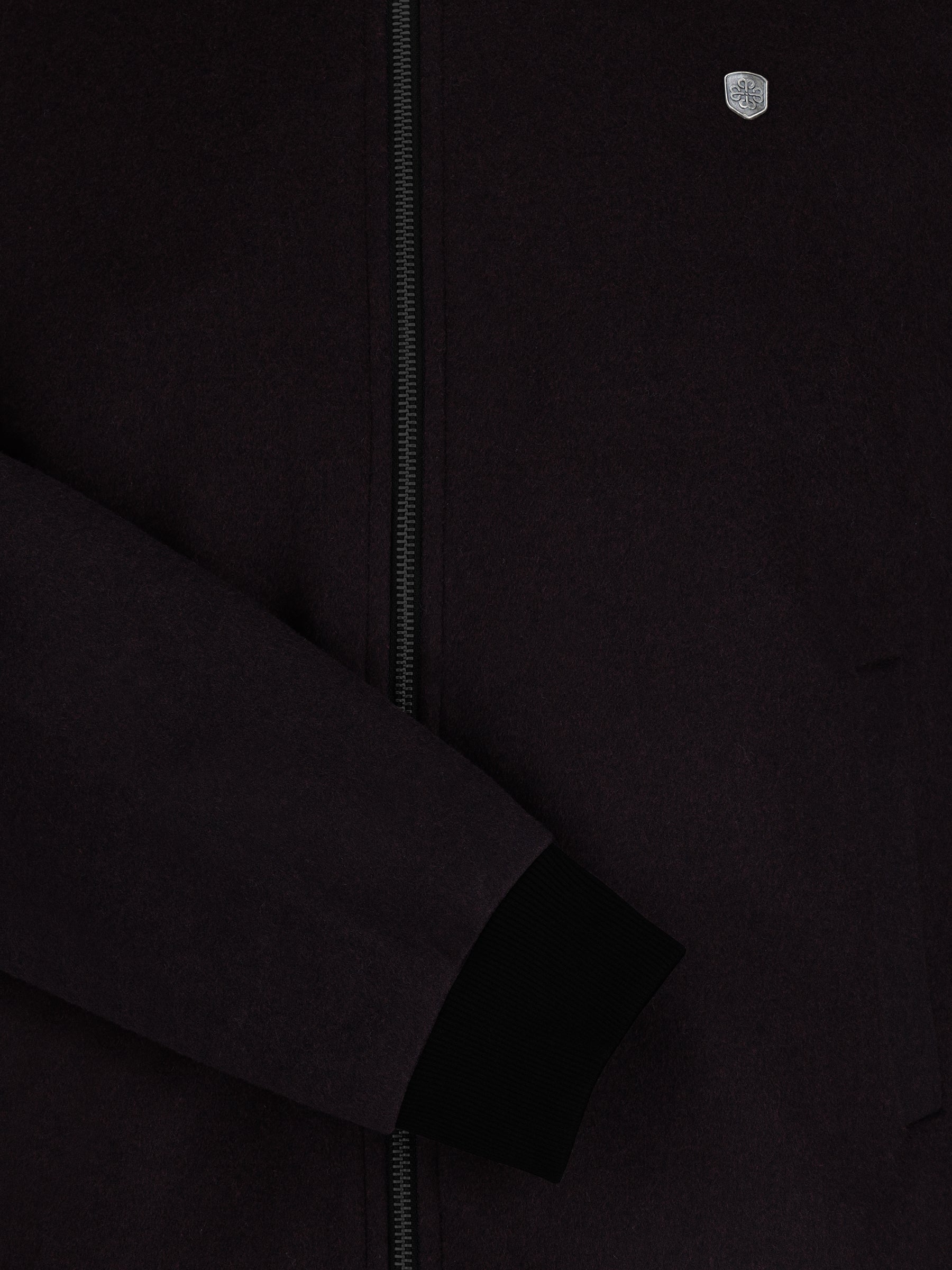 Dark Brown Wool Bomber Jacket
