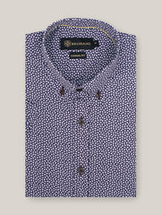 Dark Burgundy Printed Half Sleeve Shirt