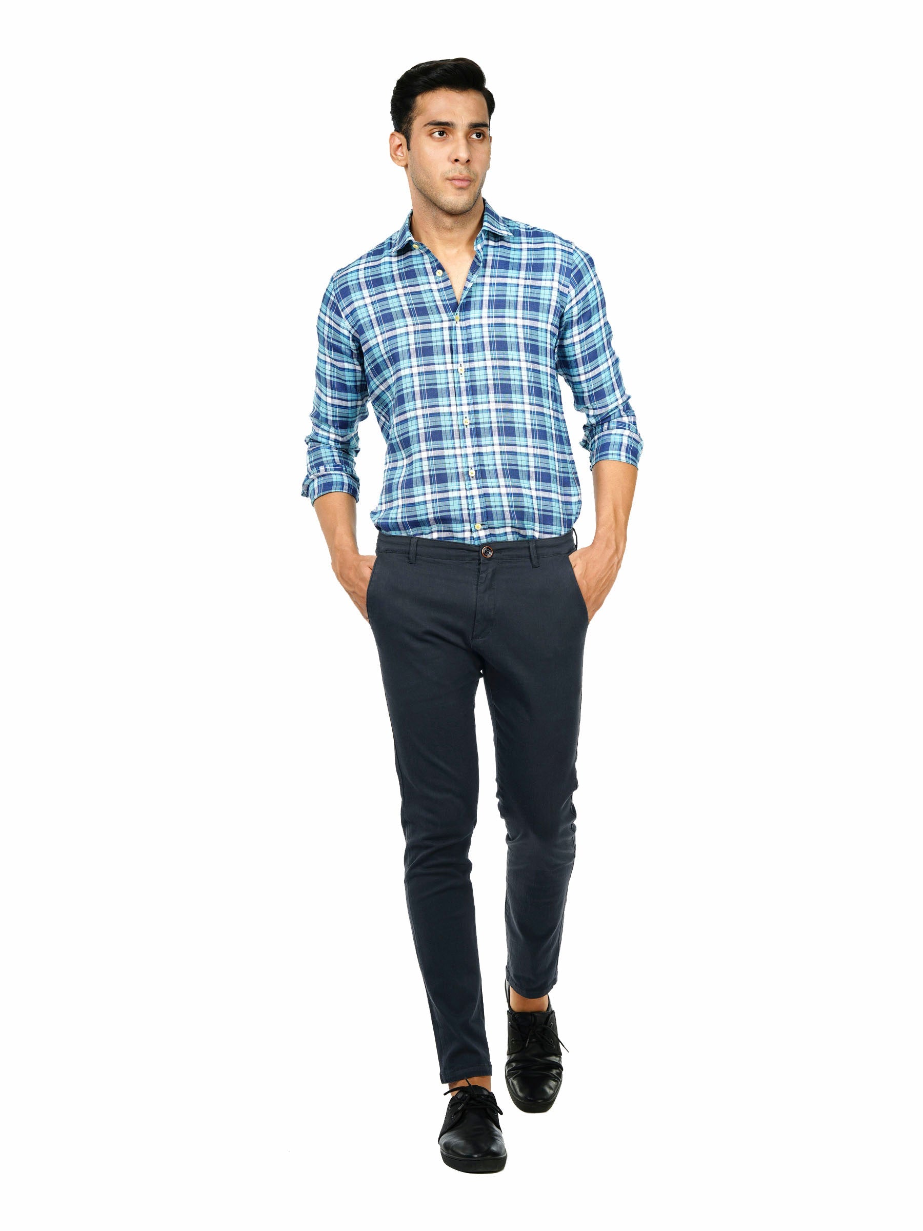 Dark Grey Slim Fit Twill Chino