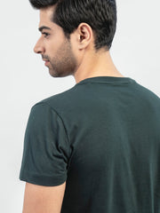 Dark Green Abstract 3d Printed Crew Neck T-Shirt