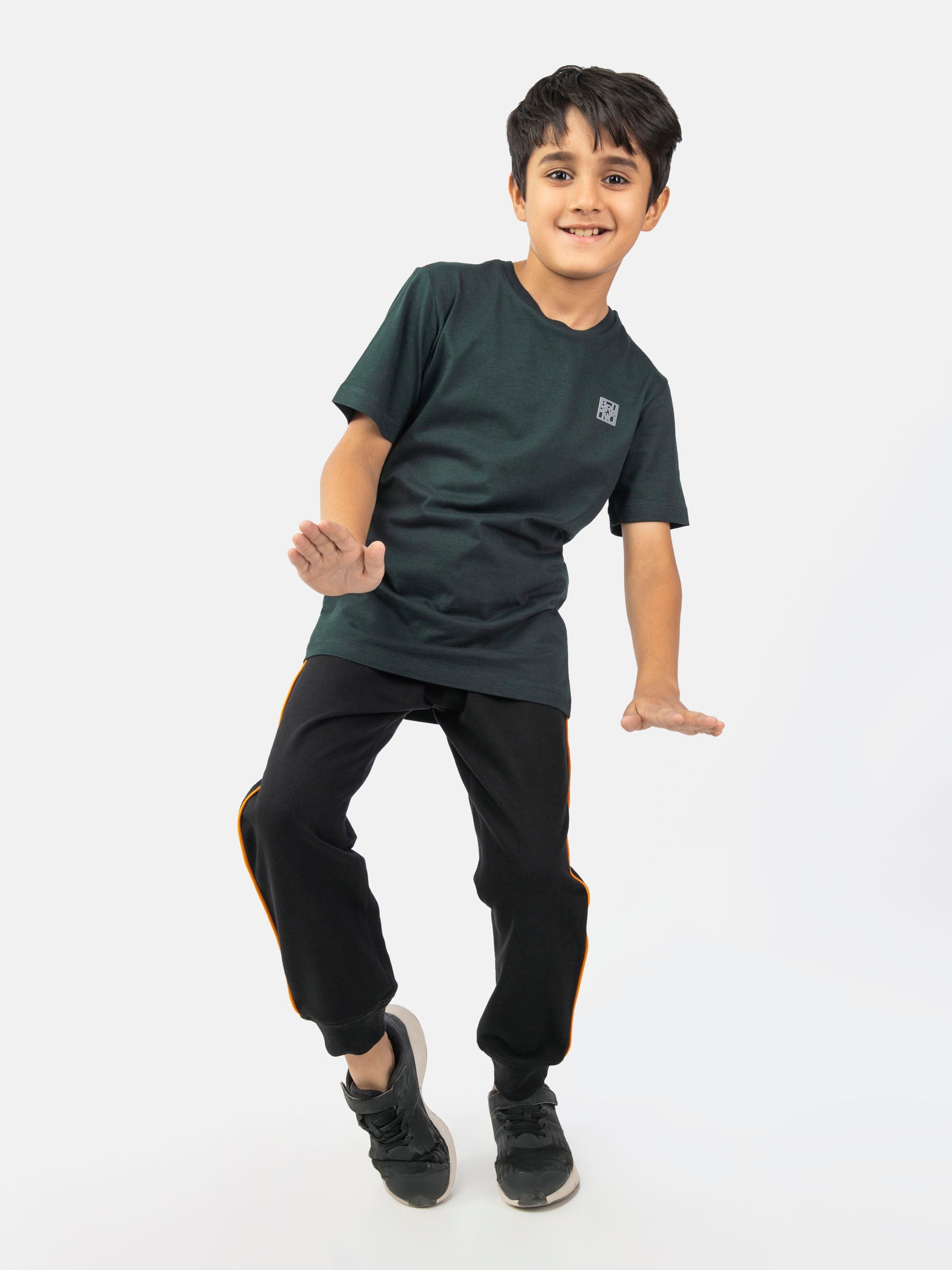 Dark Green Basic Crew Neck Casual T-Shirt