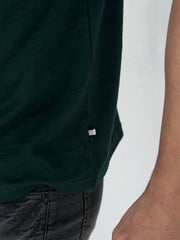 Dark Green Basic Crew Neck T-Shirt
